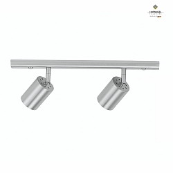 Spotlight track UMA, 2-flame, length 40cm, 2x GU10 (LED) max. 9W, rotatable & swiveling, matt nickel