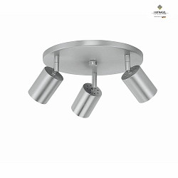 Strahler-Rondell UMA, 3-flammig,  25cm, 3x GU10, dreh- und schwenkbar, Nickel-matt