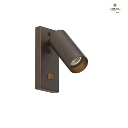 Wall spotlight CAMPUS, with integrated toggle switch, 1-flame, GU10, rotatable & swiveling, ML Terra