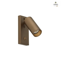 Wall spotlight CAMPUS, with integrated toggle switch, 1-flame, GU10, rotatable & swiveling, ML Bronze