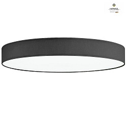LED ceiling luminaire LUNA,  78cm, 48W 3000K 5500lm, white fabric cover below, dimmable, slate chintz