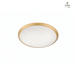 Wandleuchte / Deckenleuchte ORBIS,  25cm, E27, Glas wei satiniert, gold matt