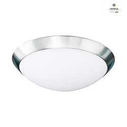 Luminaire de plafond CRES E27 IP20, nickel, blanc mat gradable