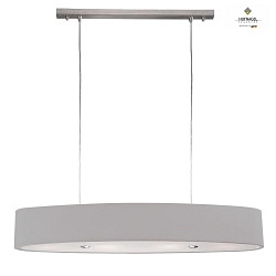 Luminaire  suspension ARUBA E27 IP20, gris clair, nickel mat gradable