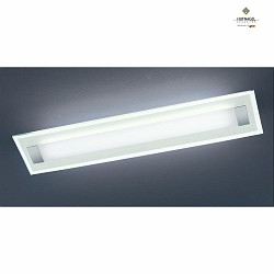 Luminaire  suspension XENA L court IP20, acier inoxydable mat, transparent, blanc mat gradable