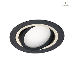 Recessed ceiling luminaire ILSOLE X, incl. LED GX53 3000K 500lm, rotatable & swiveling, DA  15cm, ML Dark Titan / Platinum