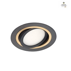 Apparecchio da incasso a soffitto ILSOLE X girevole, ruotabile GX53 IP20, Ottone, terra dimmerabile
