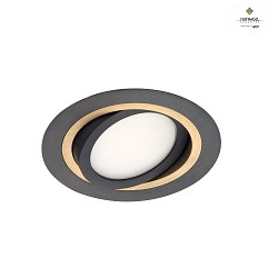 Recessed ceiling luminaire ILSOLE X, incl. LED GX53 3000K 500lm, rotatable & swiveling, DA  15cm, ML Terra / Brass