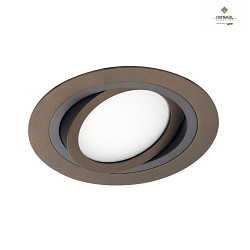 Recessed ceiling luminaire ILSOLE X, incl. LED GX53 3000K 500lm, rotatable & swiveling, DA  15cm, ML Bronze / Terra