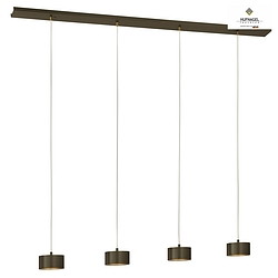 pendant luminaire TIZIAN 4 flames GX53, brass, terra