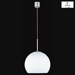 Pendant luminaire BOLERO, E27, matt opal glass / matt nickel, Ø 20cm / height 145cm, max. 46W