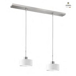Luminaire  suspension CARACAS  2 flammes GU10 IP20, platine, argent, blanche gradable