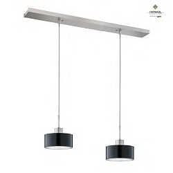 Luminaire  suspension CARACAS  2 flammes GU10 IP20, platine, noir, argent gradable