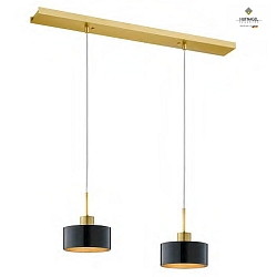 Luminaire  suspension CARACAS  2 flammes GU10 IP20, or, laiton, noir gradable