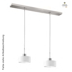 Luminaire  suspension CARACAS  2 flammes GU10 IP20, noir, argent, blanche gradable
