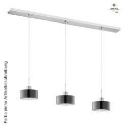 Pendant luminaire CARACAS 3-flame, incl. 3x FARLUMA LED GU10 8W 3000K 650lm, dimmable, white / black / silver leaf (inside)