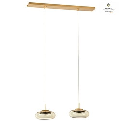 pendant luminaire HUBLOT GX 2 flames GX53, brass dimmable