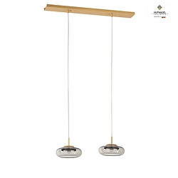 pendant luminaire HUBLOT GX 2 flames GX53, brass dimmable