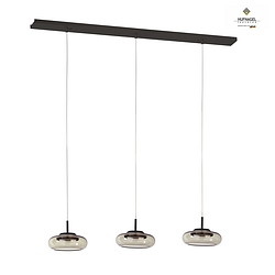 pendant luminaire HUBLOT GX 3 flames GX53, titanium dimmable