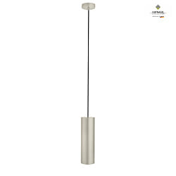 Pendelleuchte MOREL PIPE 2, 1-flammig, zylindrisch, Spot  8cm / L 24cm, E27 (exkl), ML platin / Kabel schwarz