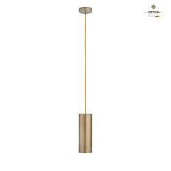 Pendelleuchte MOREL PIPE 4, 1-flammig, zylindrisch, Spot  10cm / L 32cm, GU10 (exkl), ML bronze / Kabel gold