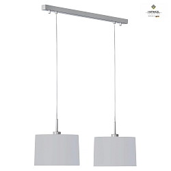 Luci a sospesione LOOP 2-Lampadine E27 IP20, Grigio chiaro, Nichel opaco dimmerabile