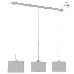 Luminaire  suspension LOOP 3 flammes E27 IP20, gris clair, nickel mat gradable