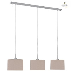 Luminaire  suspension LOOP 3 flammes E27 IP20, mlange, nickel mat gradable