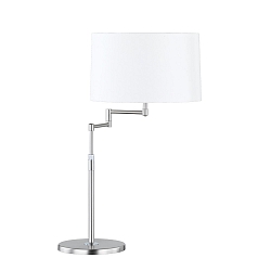 Lampe de table LOOP avec interrupteur, avec bras articul, rglable E27 IP20, chrome, nickel mat, blanche