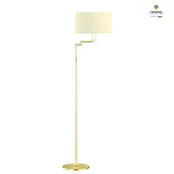 Lampadaire LOOP avec bras articul, rglable, avec chane d'interrupteur  tirette E27 IP20, crme, laiton satin 