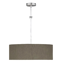 Luci a sospesione MARA 50 medio E27 IP20, Nichel opaco, grigio-marrone dimmerabile