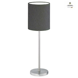 Table lamp LINUS Z, height 39cm, E14, with cable switch, chintz shade, matt nickel / taupe