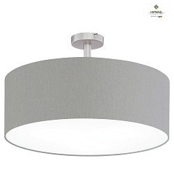 Luminaire de plafond MARA 60 grand E27 IP20, gris clair, nickel mat, blanche gradable