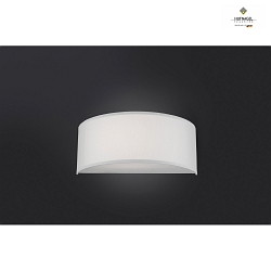 LED wall lamp ALEA, semicircular, chintz, topside and bottom closed, incl. 2x G9 LED 3.5W 3000K 350lm, dimmable, white