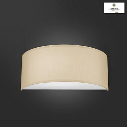 LED wall lamp ALEA, semicircular, chintz, topside and bottom closed, incl. 2x G9 LED 3.5W 3000K 350lm, dimmable, champaign