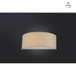 LED wall lamp ALEA, semicircular, chintz, topside and bottom closed, incl. 2x G9 LED 3.5W 3000K 350lm, dimmable, melange