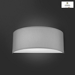 LED wall lamp ALEA, semicircular, chintz, topside and bottom closed, incl. 2x G9 LED 3.5W 3000K 350lm, dimmable, light grey