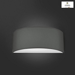 LED wall lamp ALEA, semicircular, chintz, topside and bottom closed, incl. 2x G9 LED 3.5W 3000K 350lm, dimmable, taupe