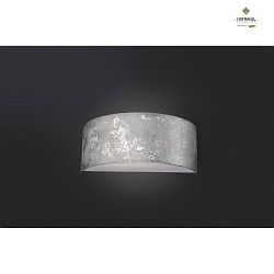 LED wall lamp ALEA, semicircular, chintz, topside and bottom closed, incl. 2x G9 LED 3.5W 3000K 350lm, dimmable, silver leaf