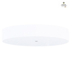 Ceiling luminaire ALEA,  78cm, 3x E27, matt nickel / acrylic cover / chintz shade, white