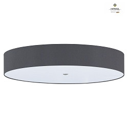 Ceiling luminaire ALEA,  78cm, 3x E27, matt nickel / acrylic cover / chintz shade, slate