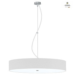 Pendant luminaire ALEA,  50cm, 3x E27, matt nickel / acrylic and glass fibre cover / chintz shade, white
