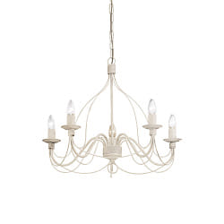 Lustre CORTE SP5 5 flammes E14 IP20, blanc antique 