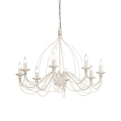 Lustre CORTE SP8 8 flammes E14 IP20, blanc antique 