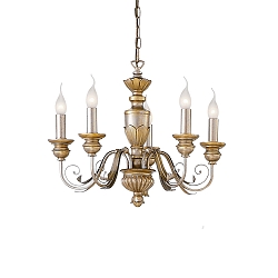 Chandelier DORA SP5, 5 flames, E14, antique gold