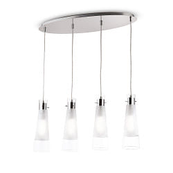 Pendant luminaire KUKY SP4, 4 flames, E27, transparent