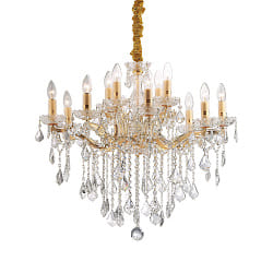 Lustre FLORIAN SP12 12 flammes E14 IP20, transparent 