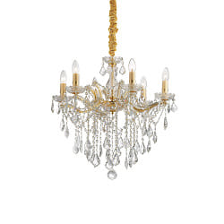 Chandelier FLORIAN SP6, 6 flames, E14, gold