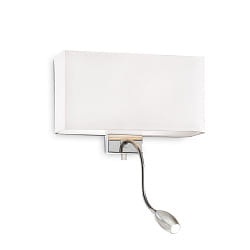 Lampada da parete HOTEL AP2 2-Lampadine, con braccio flessibile, con spot LED E27 IP20, Bianco 