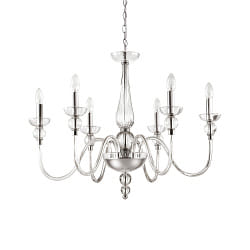 Lustre DOGE SP6 6 flammes E14 IP20, transparent 